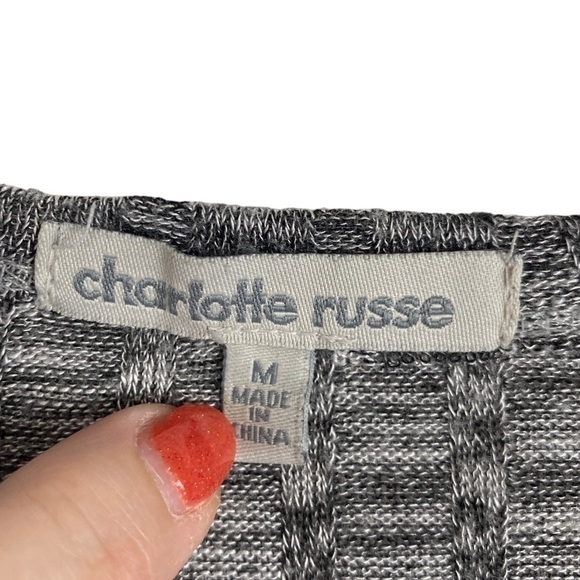 Charlotte Russe Marled Open Front Long Sleeve Cardigan Women's Medium Gray - Picture 6 of 8